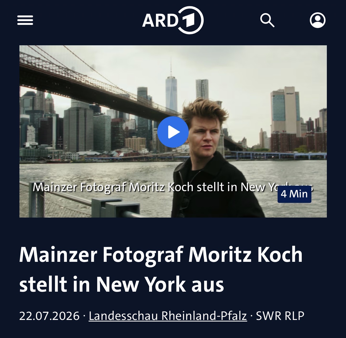 ARD television listing for the Moritz Koch feature